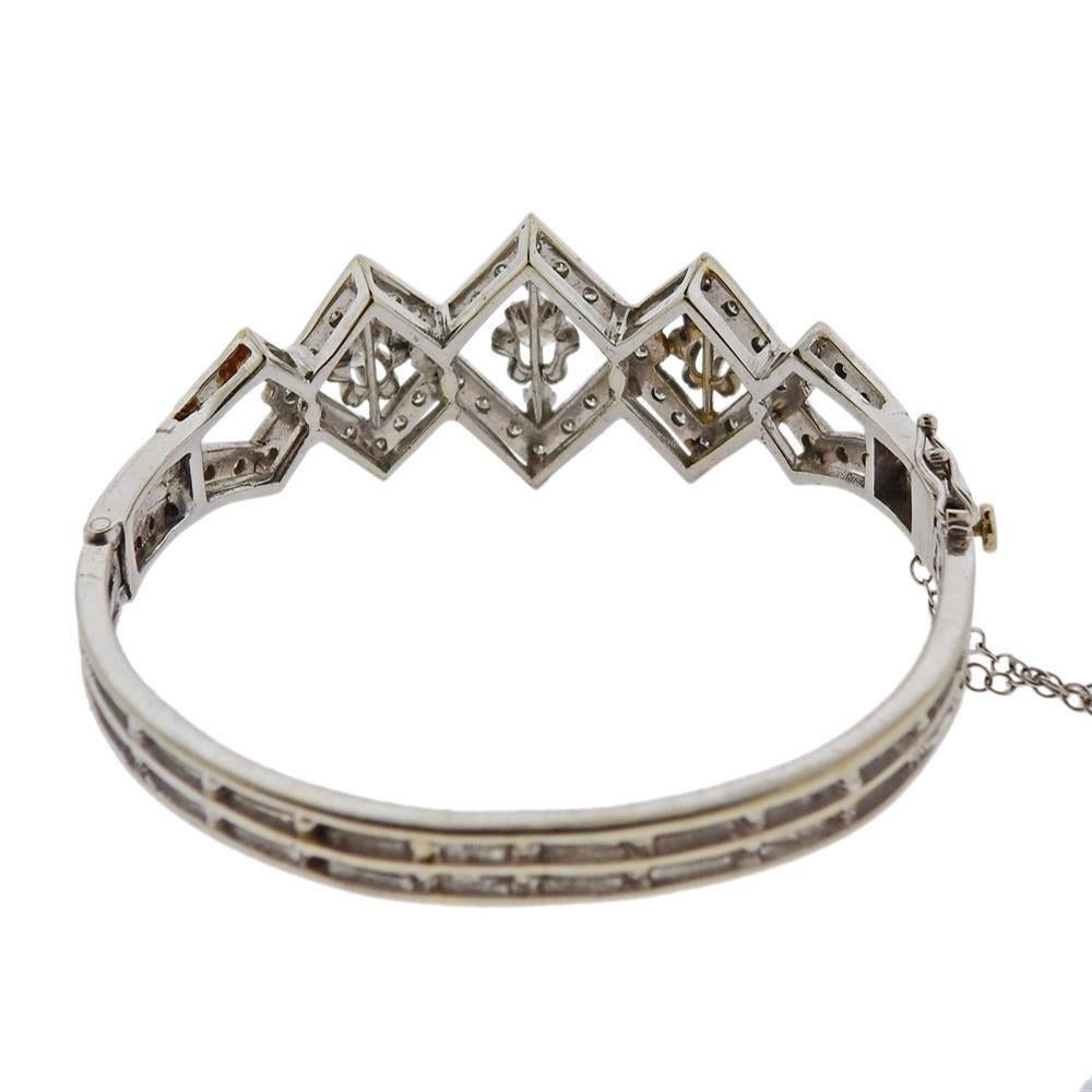 Pulsera brazalete de oro y diamantes en Excelente estado para la venta en New York, NY