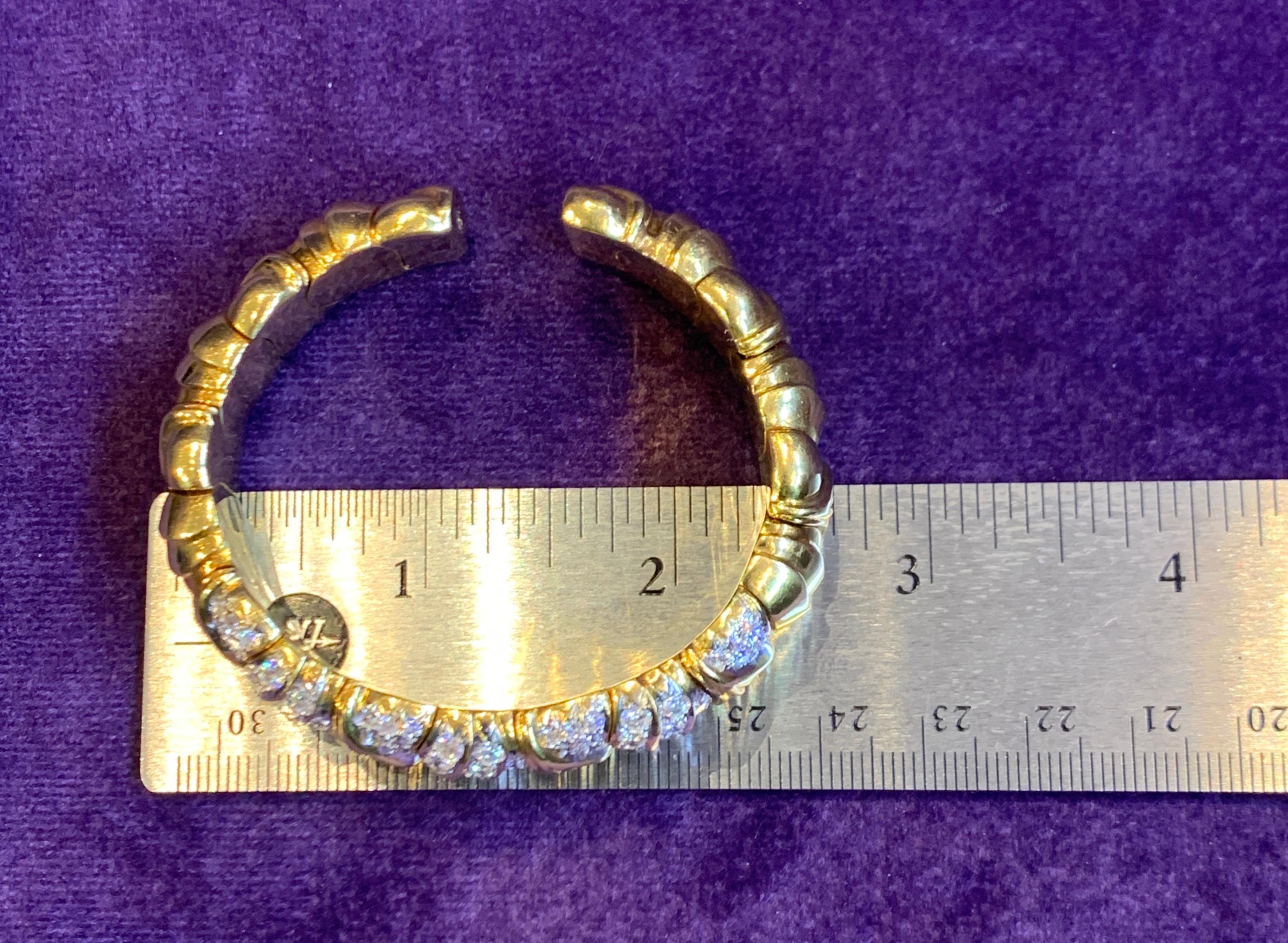 Gold & Diamond Bangle Bracelet 1