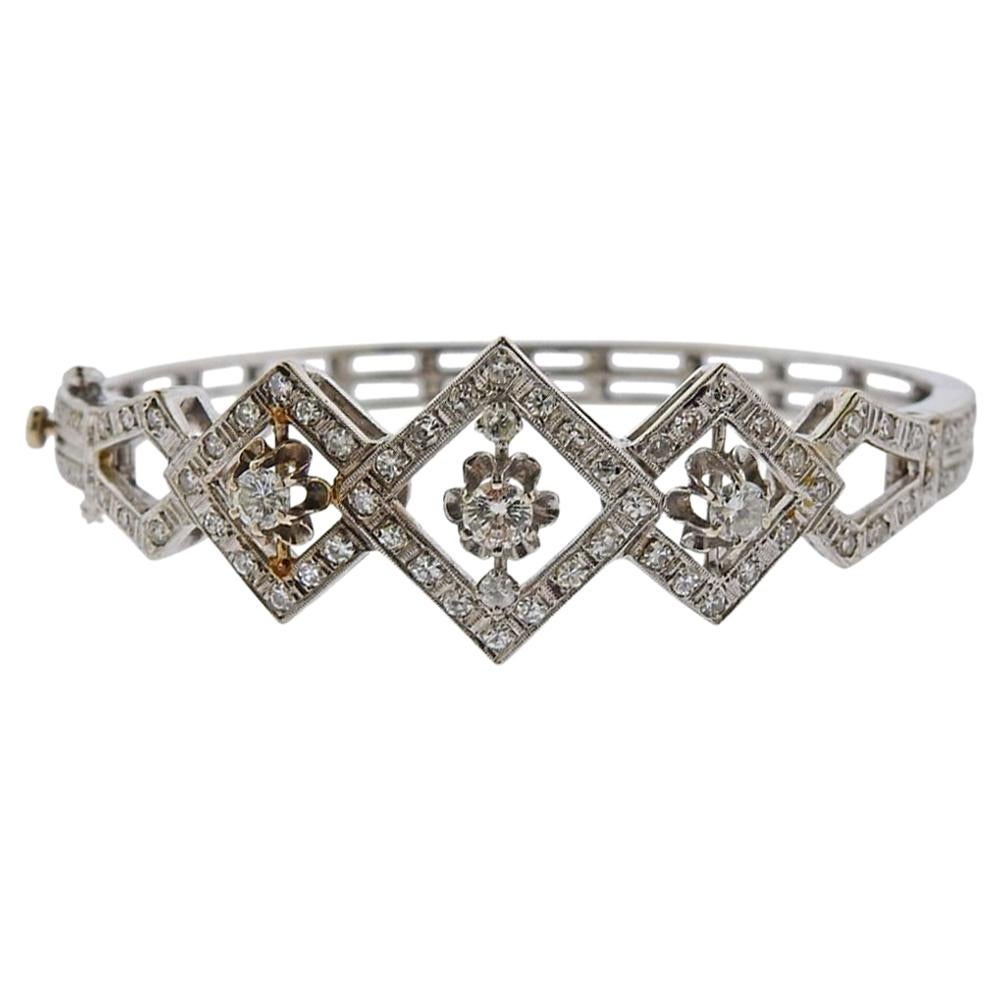 Gold Diamond Bangle Bracelet For Sale