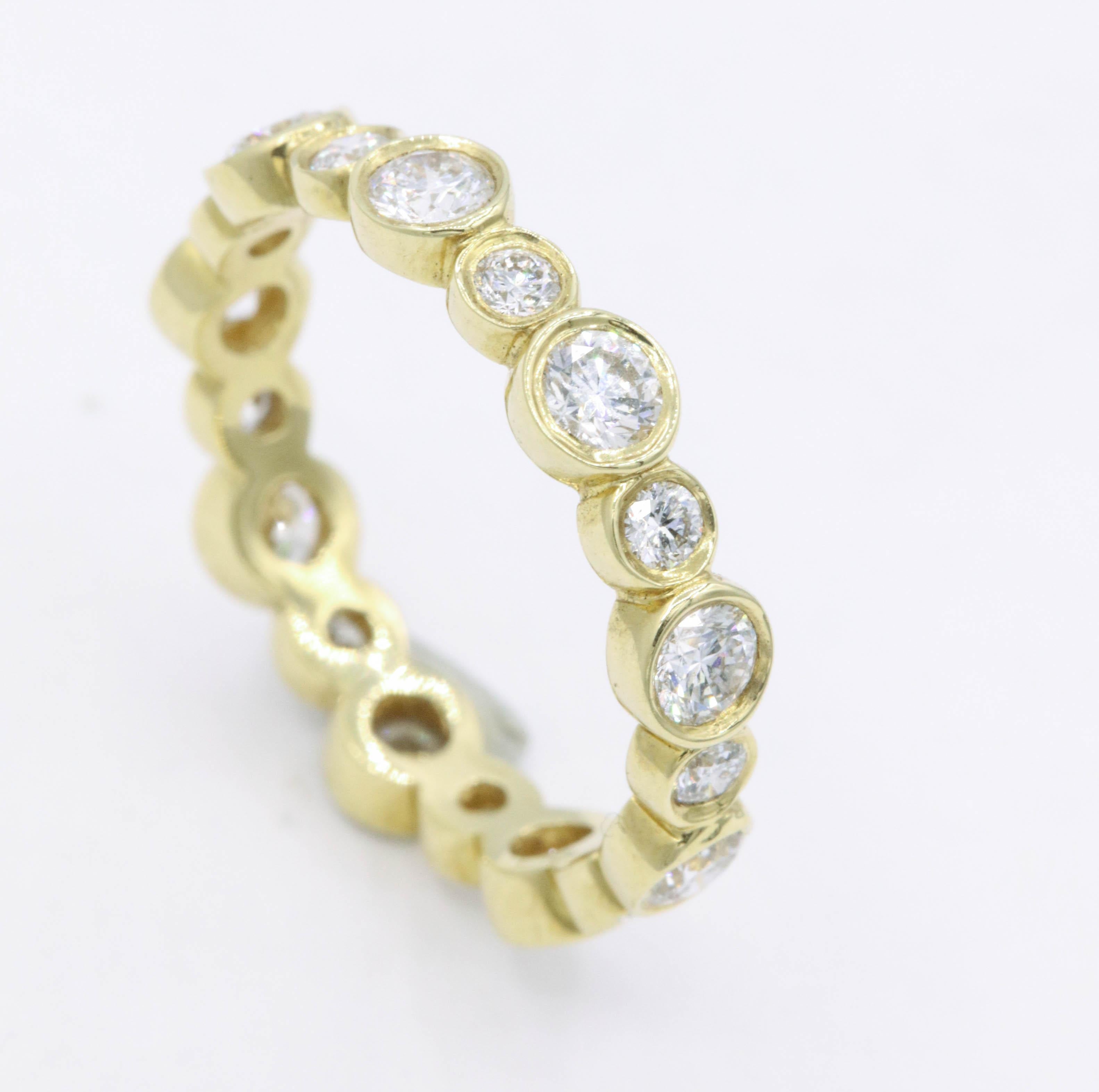 Gold Diamond 'Bubble' Band 1.29 Carat In New Condition For Sale In New York, NY