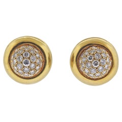 Vintage Gold Diamond Button Earrings