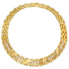 Vintage Gold Diamond Cartier Panthère Necklace