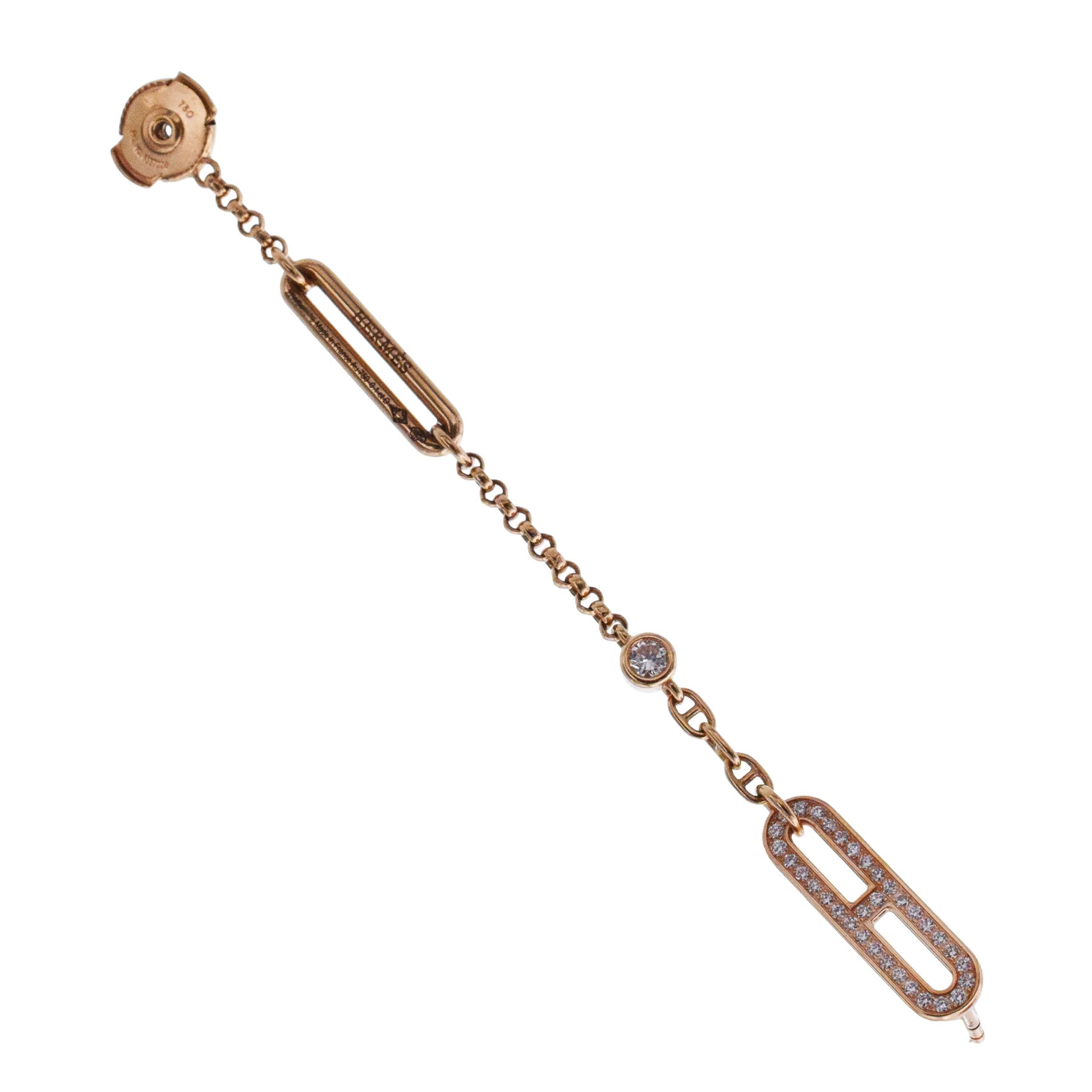 Orecchino Chaine D'Ancre in oro e diamanti di Hermes in vendita 6