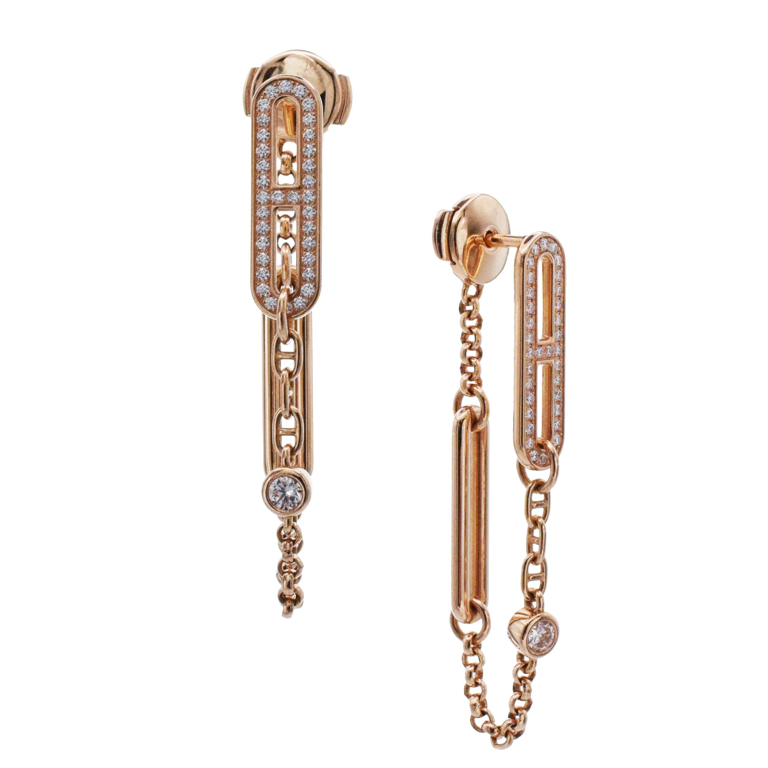 Orecchino Chaine D'Ancre in oro e diamanti di Hermes In condizioni ottime in vendita a New York, NY