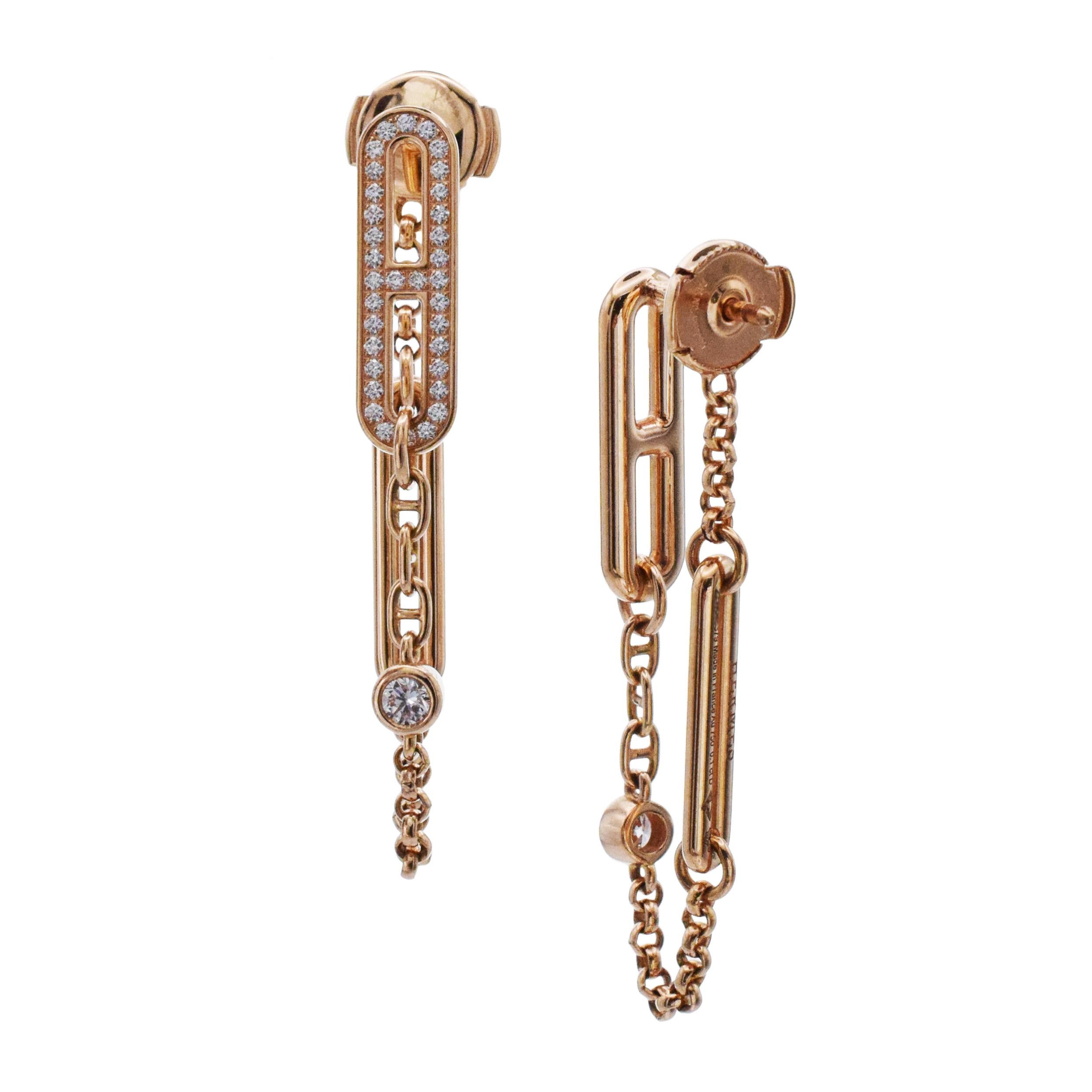 Orecchino Chaine D'Ancre in oro e diamanti di Hermes in vendita 1