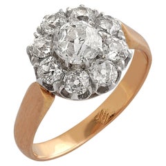 Gold & Diamond Cluster Engagement Ring