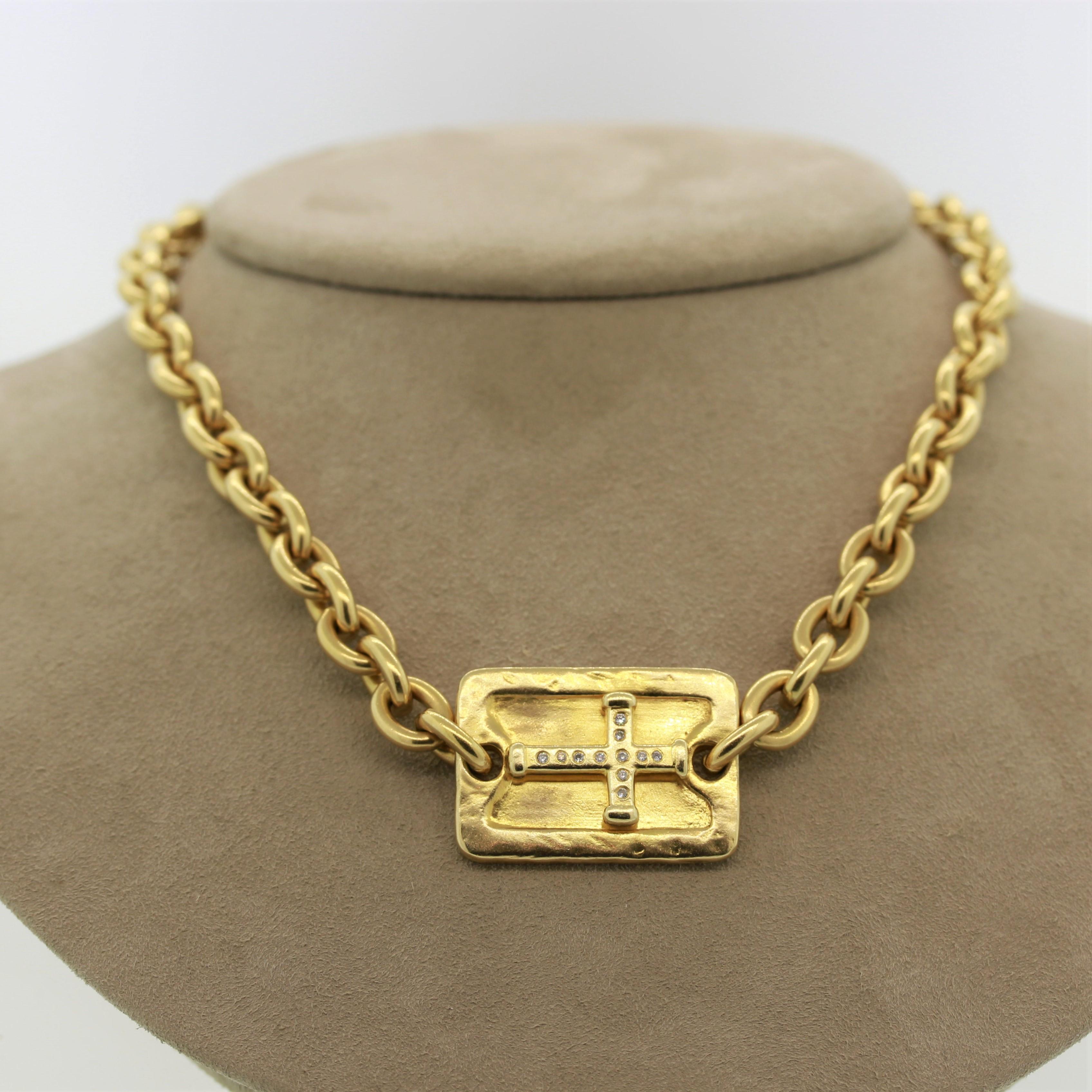 Roségold Diamant-Kreuz-Halskette 2