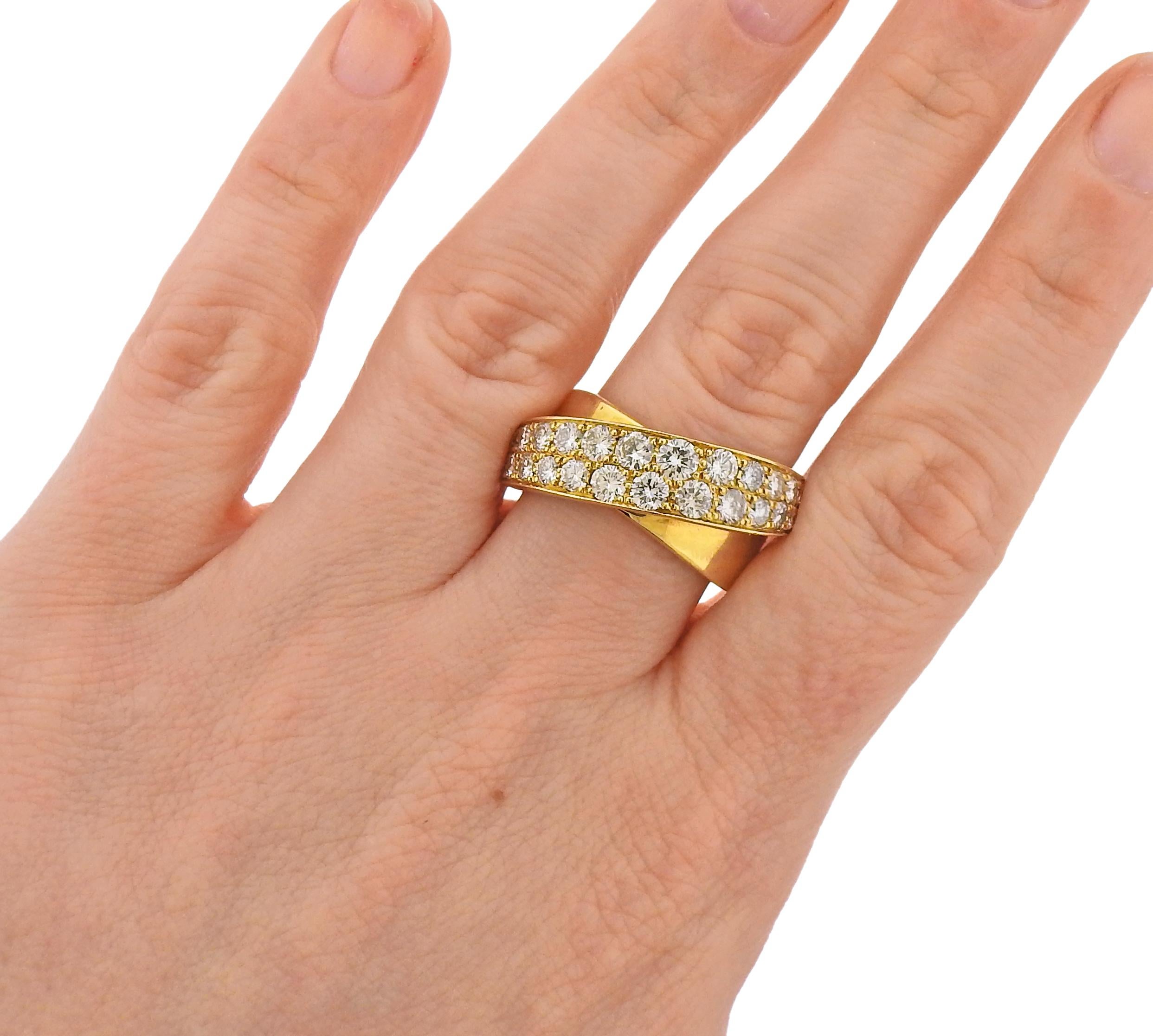 Bague croisée en or avec diamant Pour femmes en vente