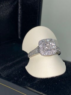 Gold & Diamond Cushion Shaped Cluster Ring in Illusion Setting by Michael Hill