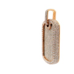 Gold Diamond Dog Tag Pendant