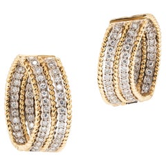 Retro Gold & Diamond Earrings