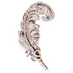 Gold Diamond Feather Brooch Gold Diamond Feather Brooch