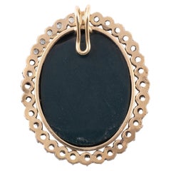 Gold Diamond Green Jasper Intaglio Pendant Depicting Mercury 17th century