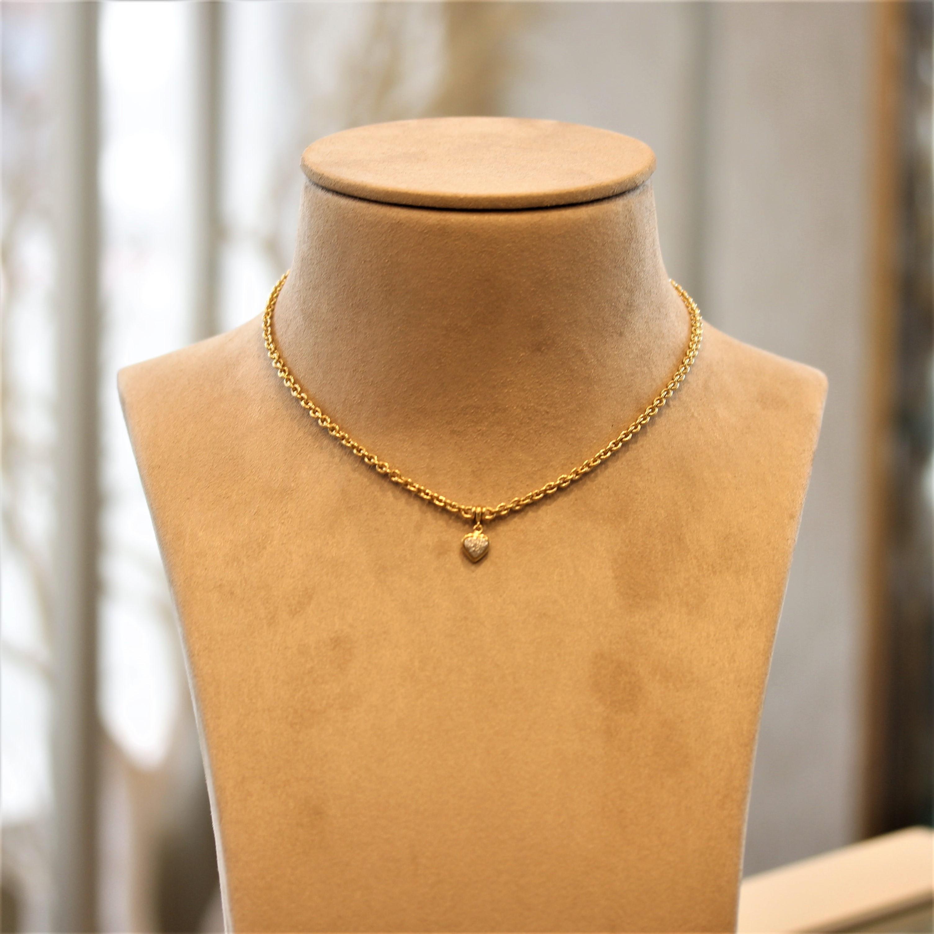 Women's Gold Diamond Heart Necklace