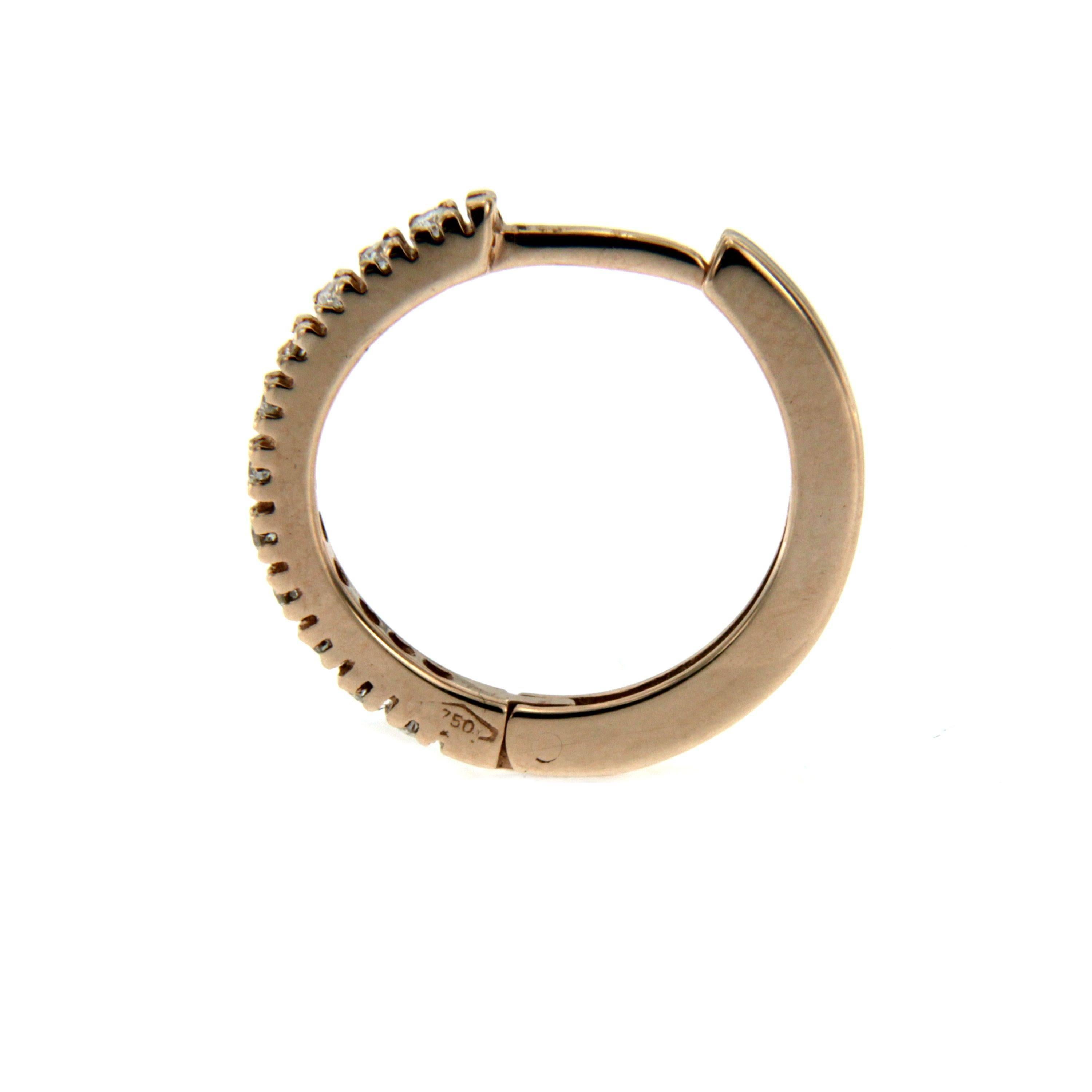 Women's or Men's Gold Diamond Hoop Earrings For Sale