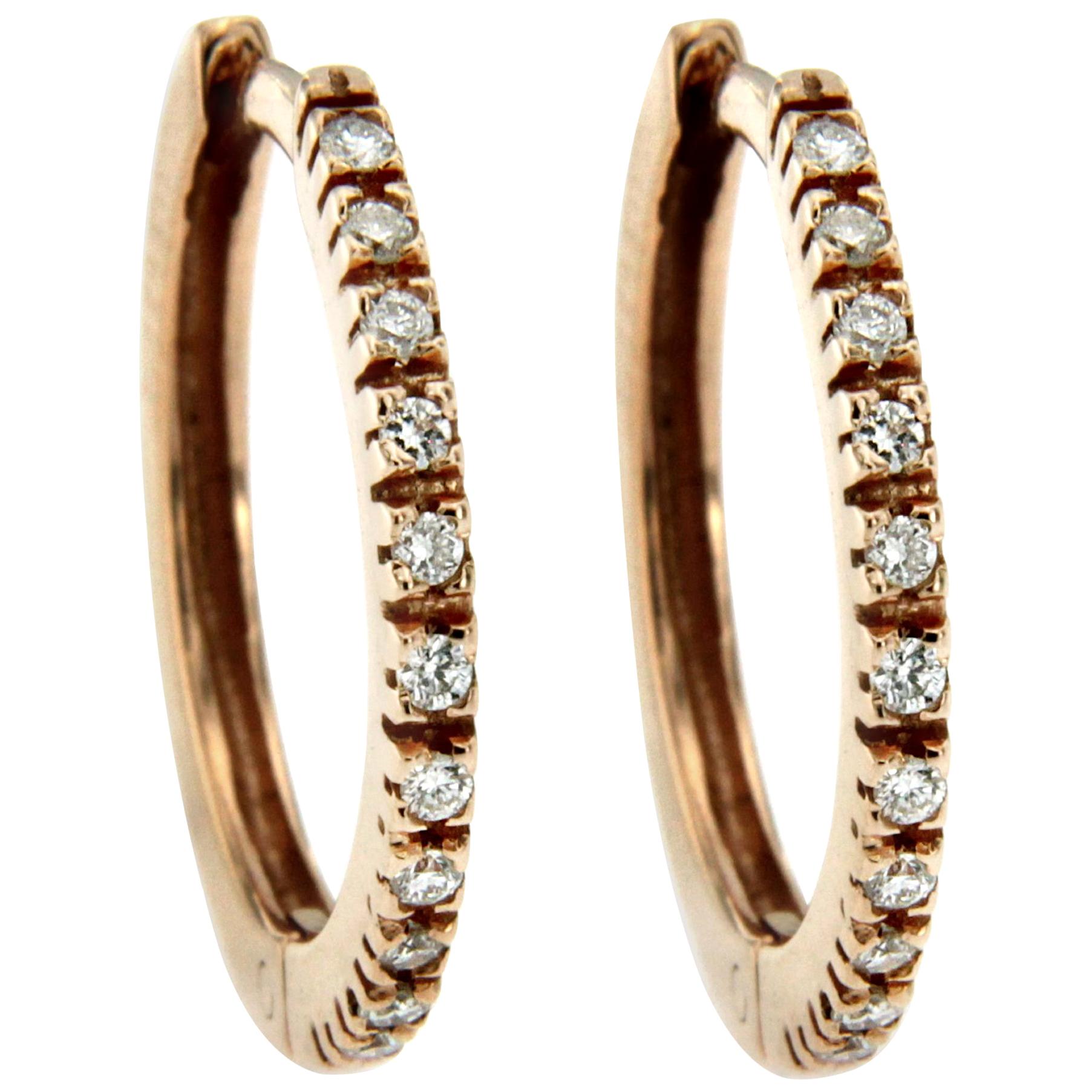 Gold Diamond Hoop Earrings For Sale