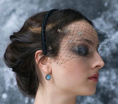 Gold Diamond Labradorite Full Blue Moon Earrings