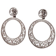 Gold Diamond Lace Cocktail Earrings