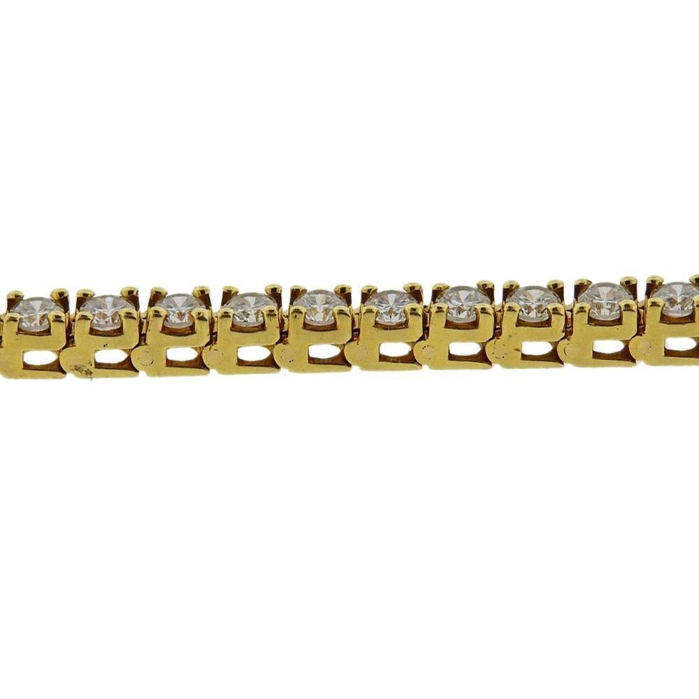 Gold Diamond Line Tennis Bracelet In Excellent Condition For Sale In New York, NY