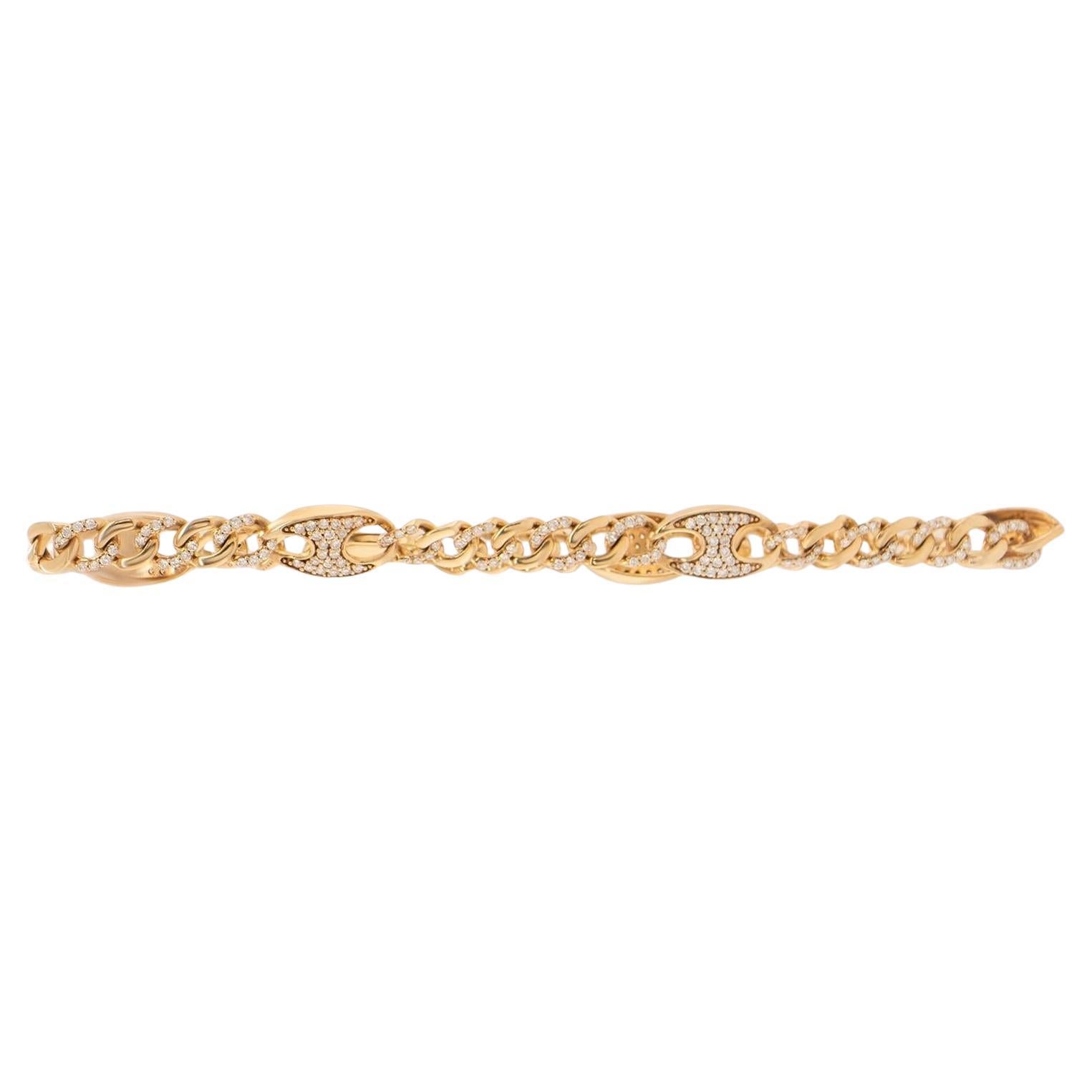 Gold Diamond Link Bracelet 1 Carat Total