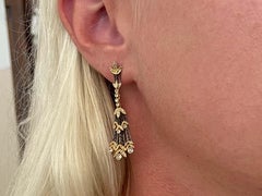 Gold Diamond Lotus Drop Pendant on Satin Black Cord