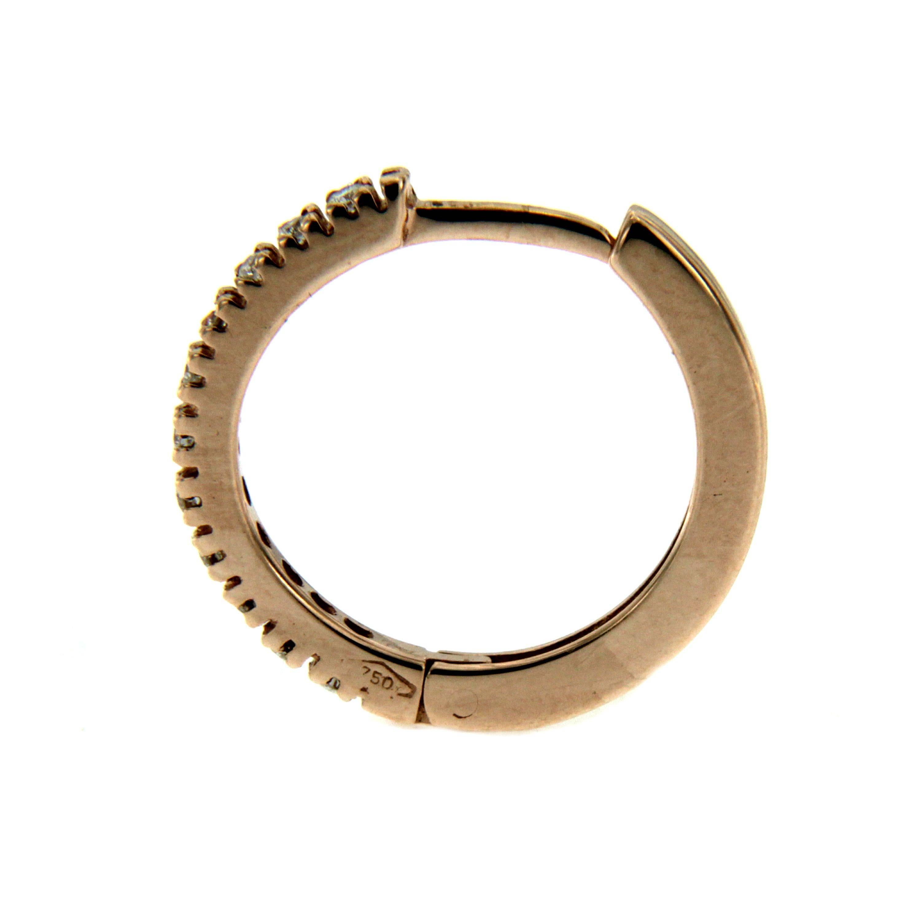 Women's or Men's Gold Diamond Mini Hoop Earrings For Sale