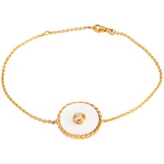 Gold Diamond Mother-of-Pearl Bracelet