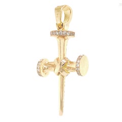 Gold Diamond Nail Cross