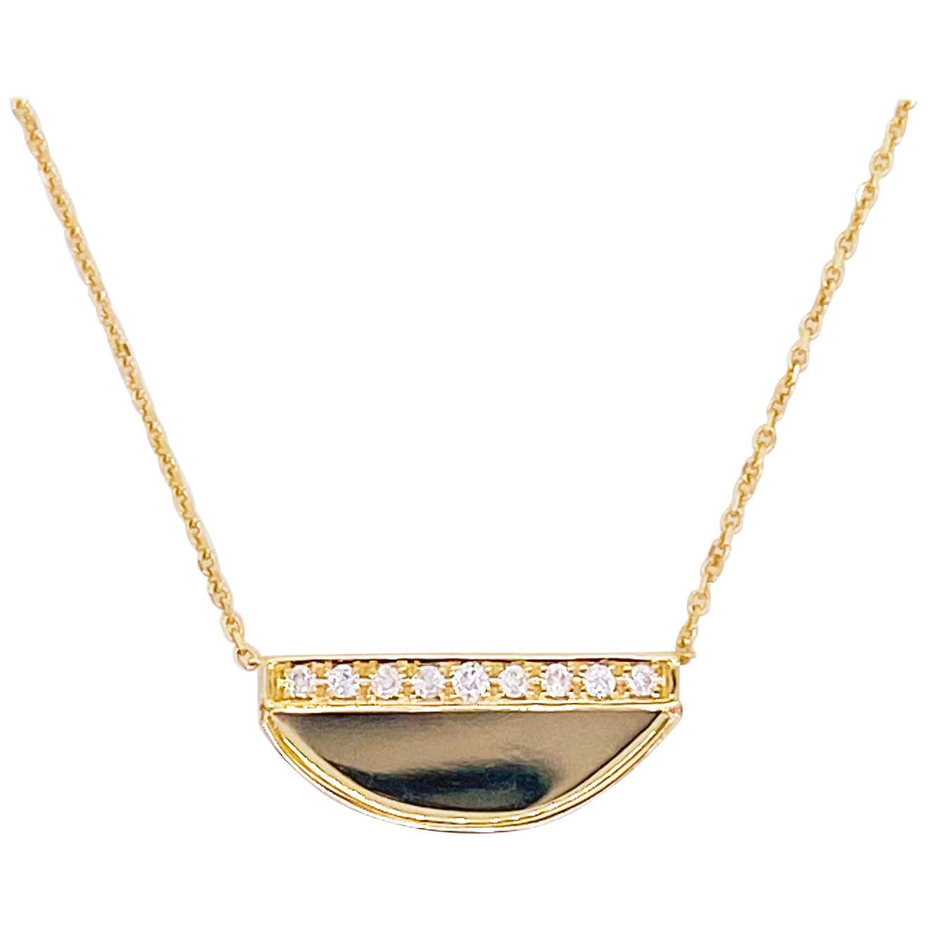 Gold half circle necklace Outlet