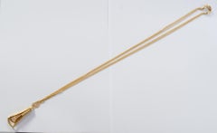 Gold Diamond Pendant Necklace on Long Chain