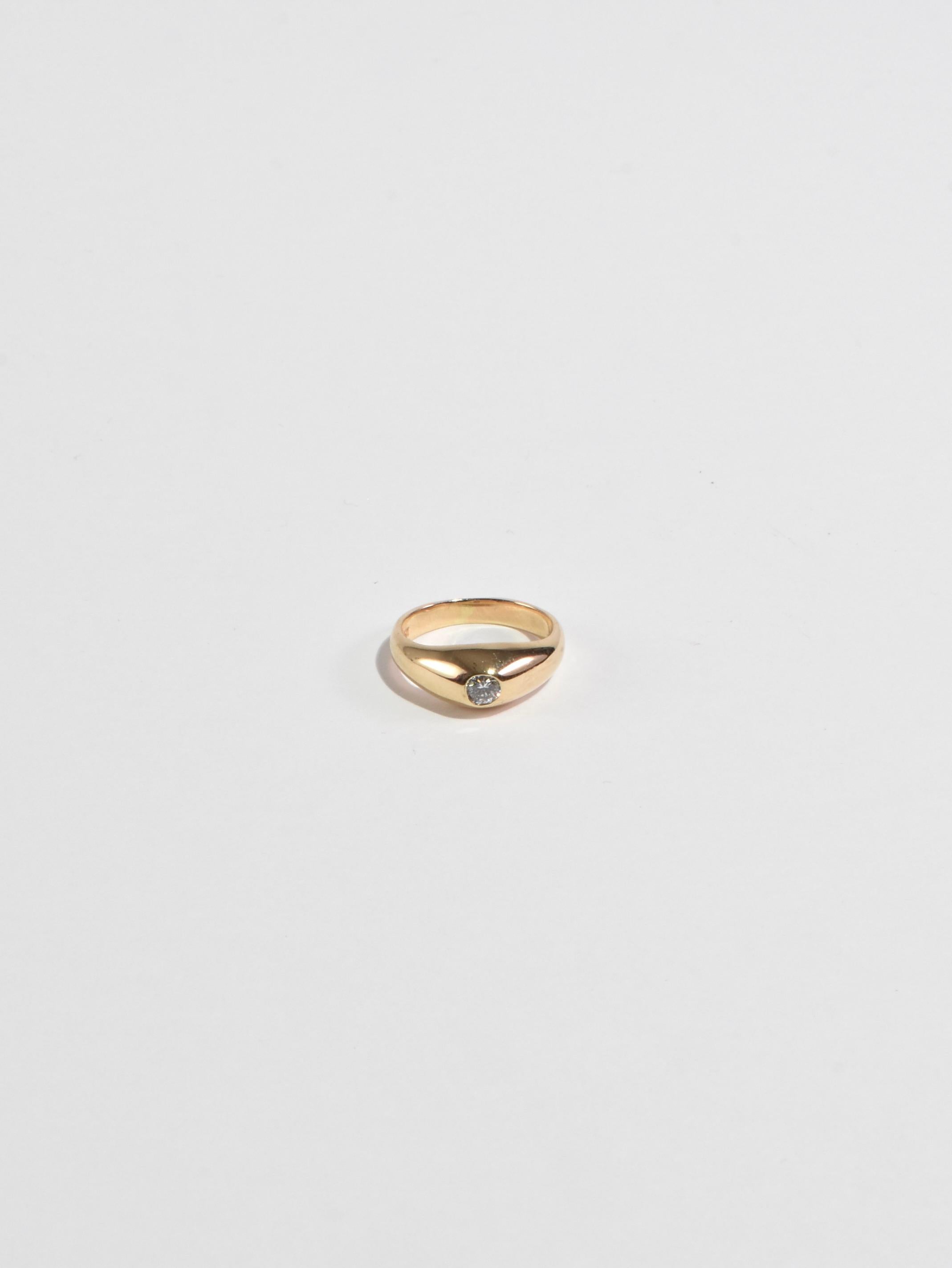 Brilliant Cut Gold Diamond Pinky Ring