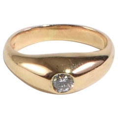 Gold Diamond Pinky Ring