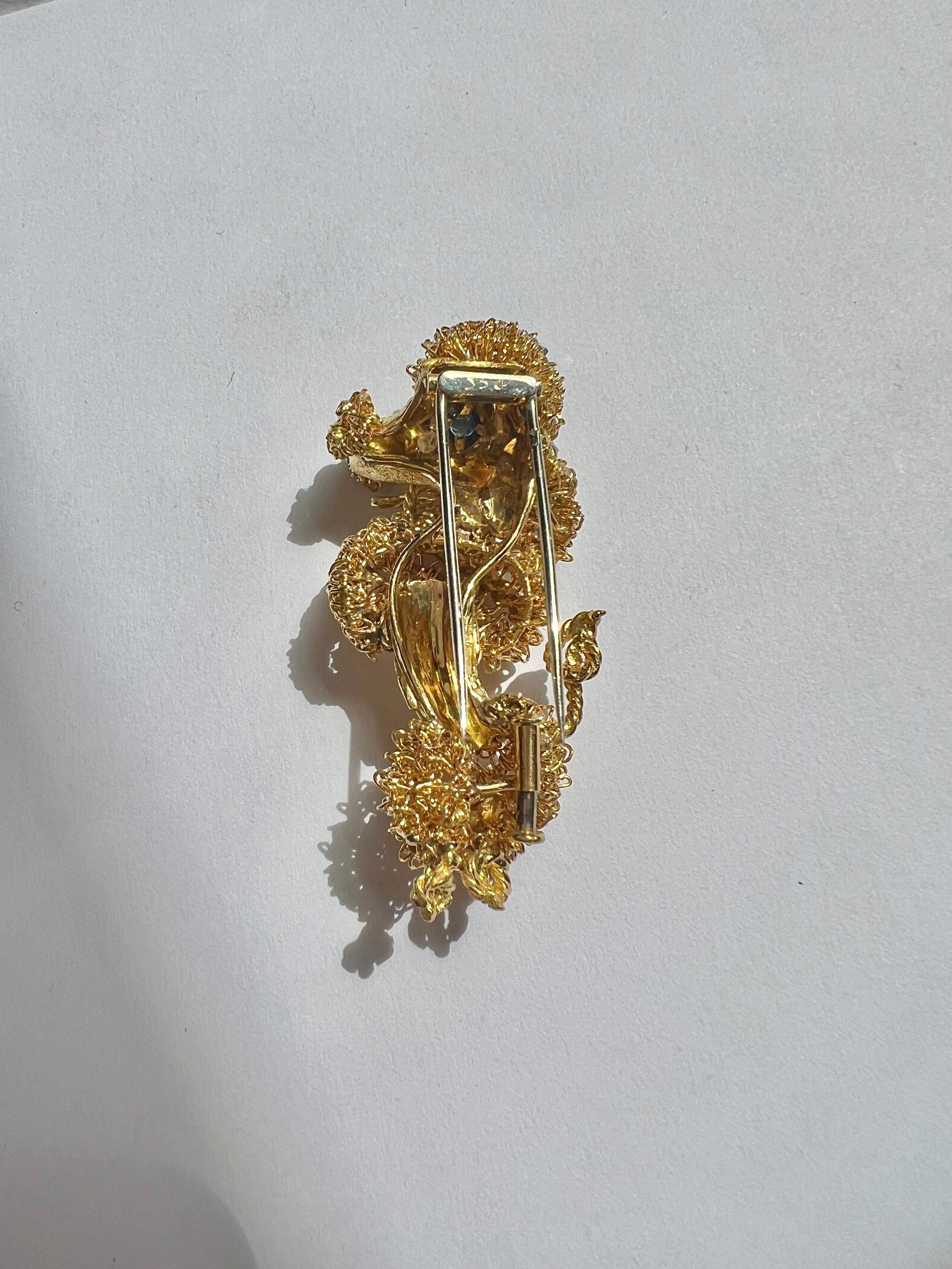 Gold Diamond Poodle Brooch For Sale 5