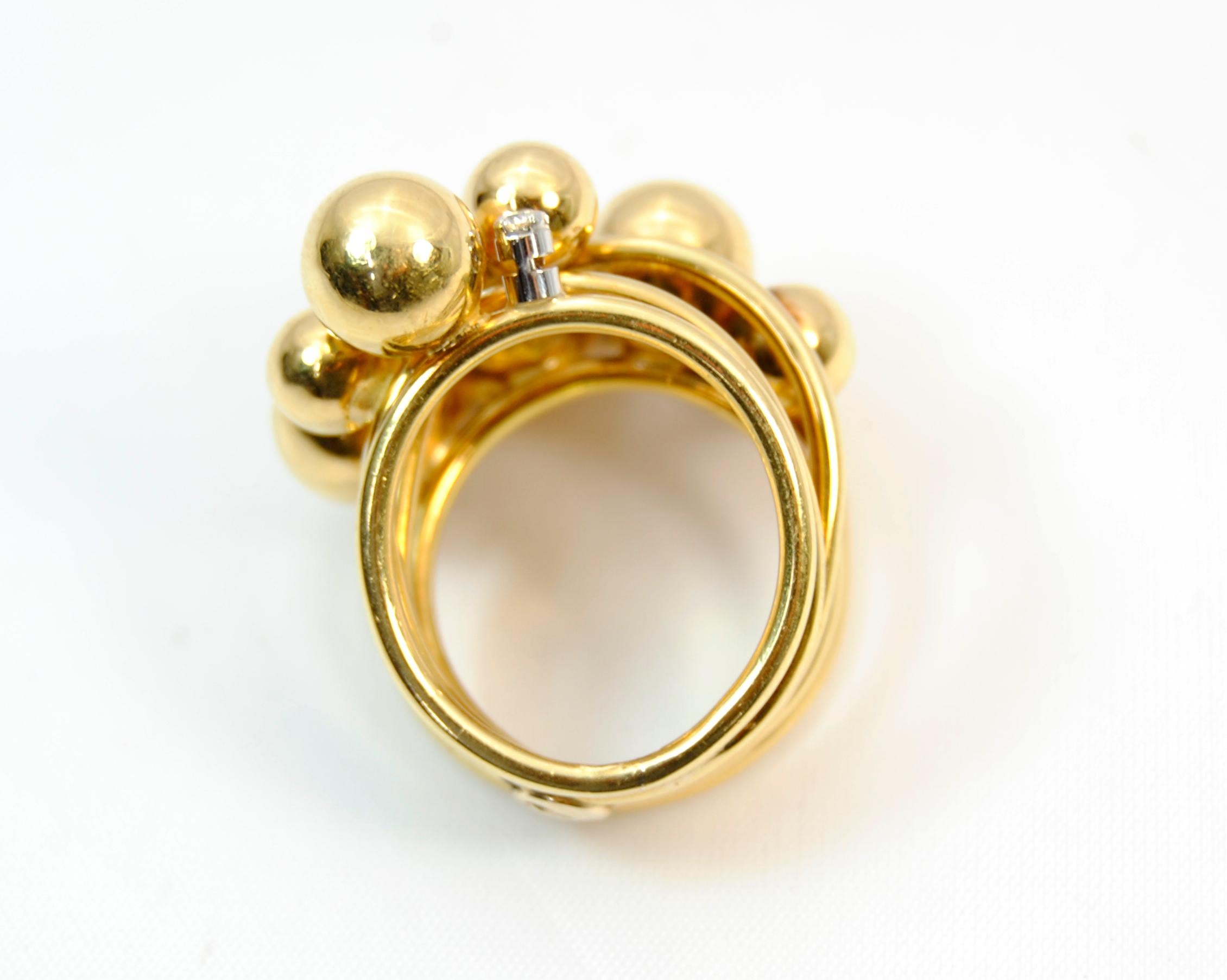 Gold Diamond Ring K di Kuore In New Condition In Bilbao, ES