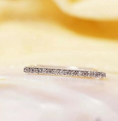 Gold Diamond Ring Stacking 14K Band 14k Gold Wedding Stack Fine Solid Gold