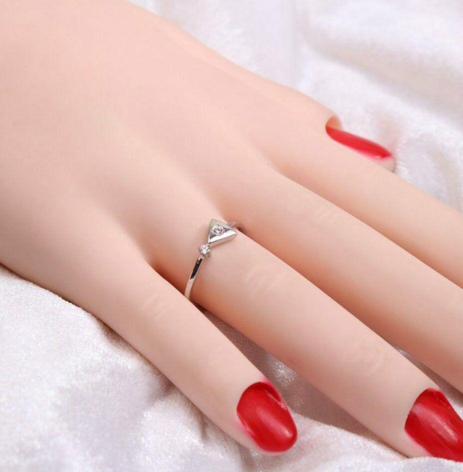 Taille ronde Bague de fiançailles de fiançailles en or blanc 14 carats massif 14 carats, taille ronde SOLID en vente