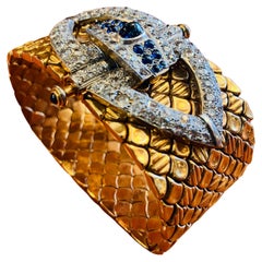 Gold  Diamond Sapphire Bracelet