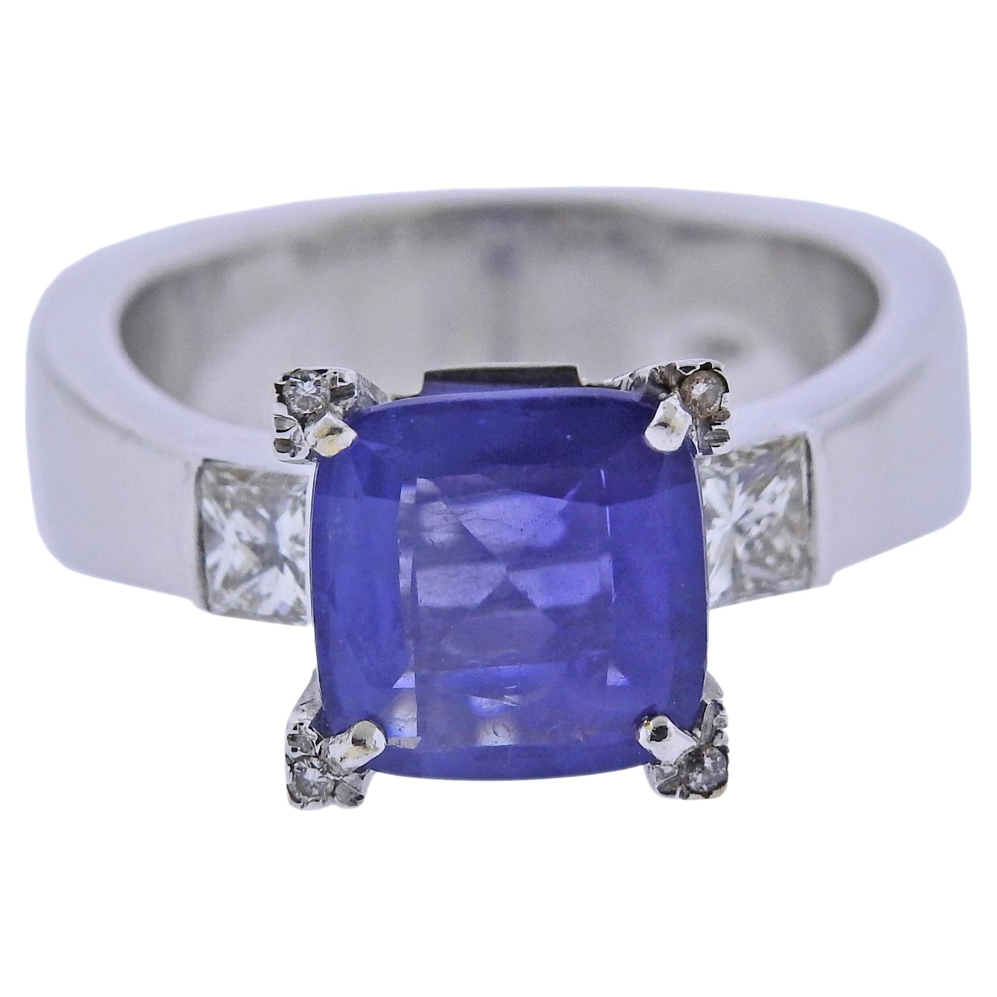 Gold Diamond Sapphire Ring For Sale