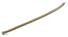 Gold Diamond Sapphire Tennis Bracelet