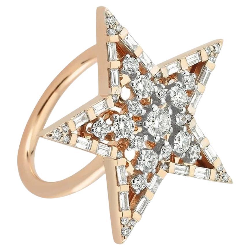 Gold/ Diamond Star Sirius Ring  For Sale