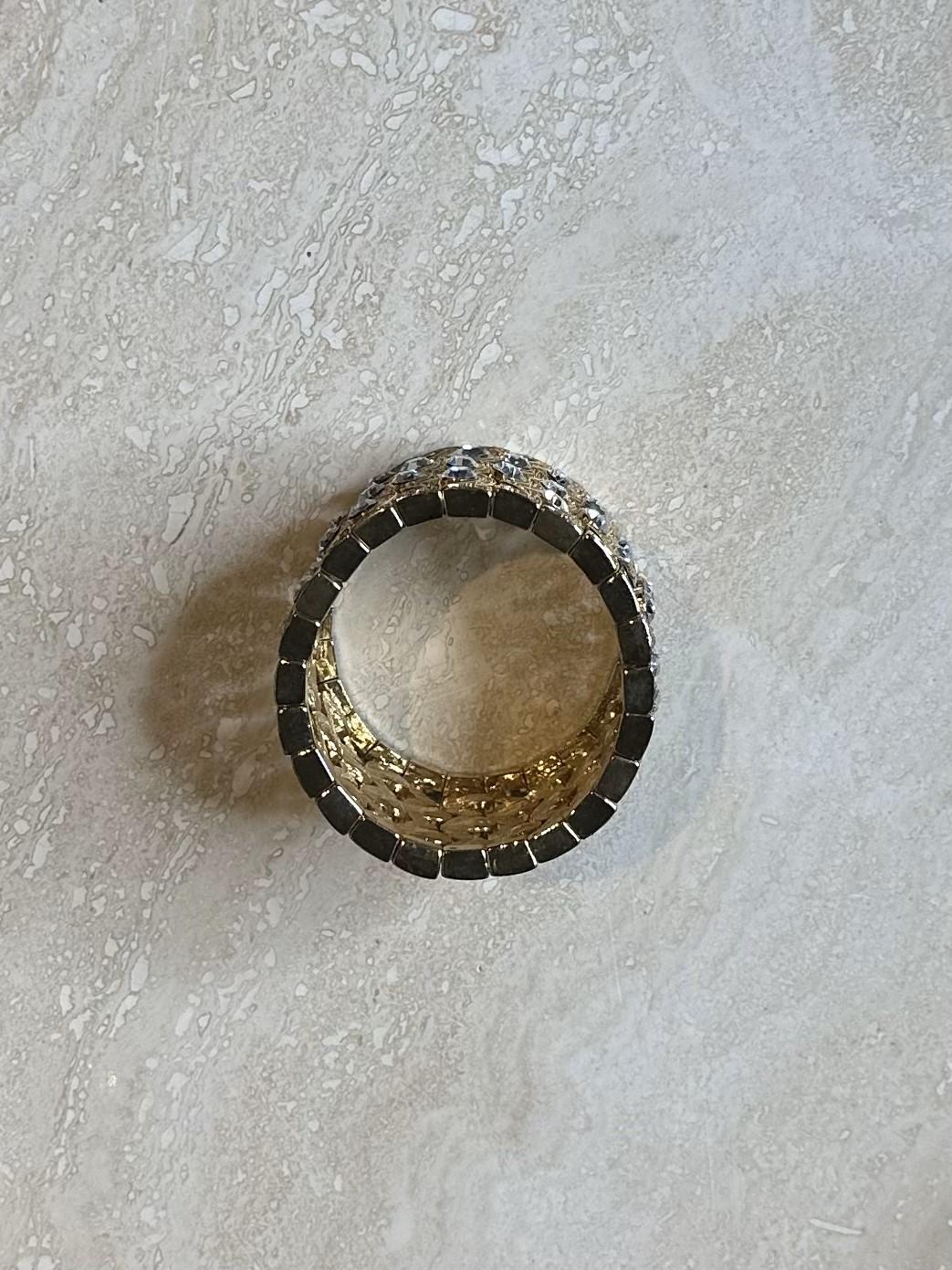 Vintage Gold & Diamant besetzte Stretch-Manschette im Zustand „Gut“ in Lake Worth Beach, FL