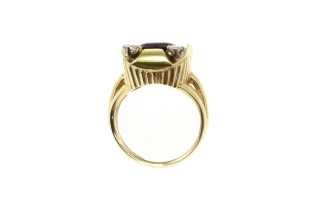 Retro Gold Diamond Topaz Ring For Sale