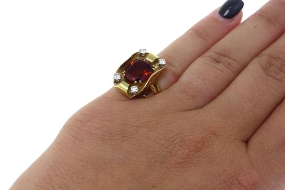 Mixed Cut Gold Diamond Topaz Ring For Sale