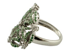 Gold Diamond Tsavorite Ring