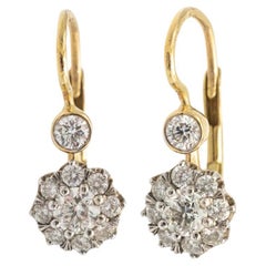 Boucles d'oreilles classiques en or et diamant Vintage