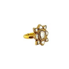 Gold & Diamond Vintage Flower Ring