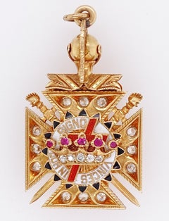 Gold Diamond Warrior Pendant