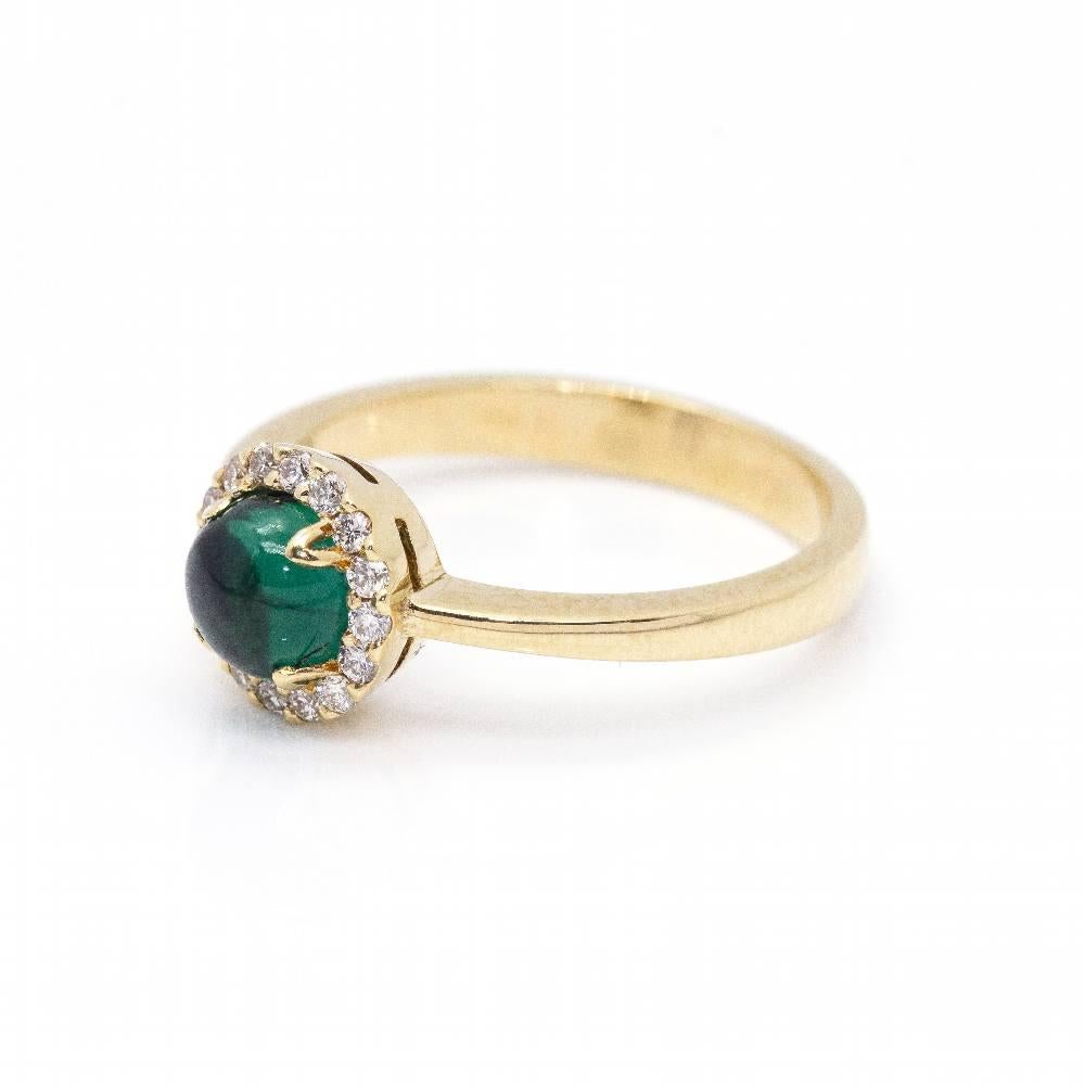 Women's Gold, Diamonds and Emerald Ring For Sale