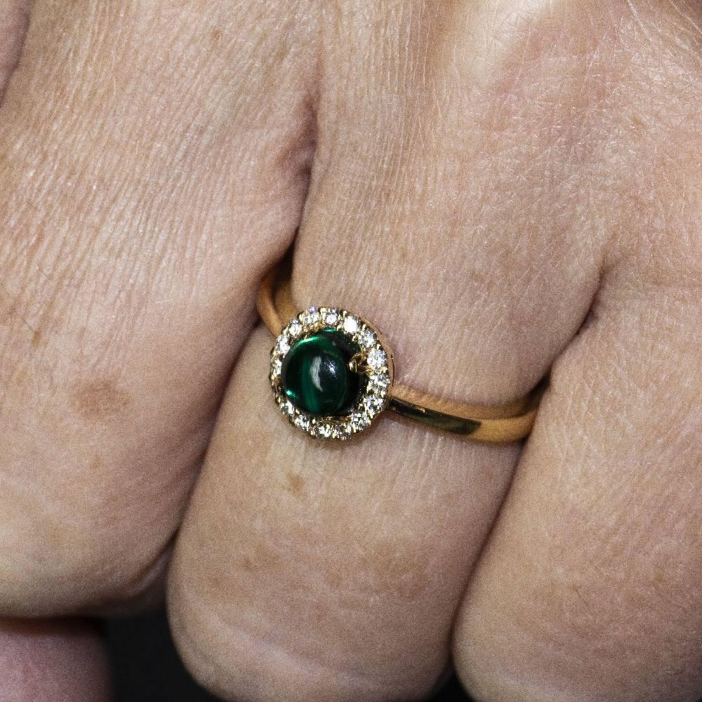 Gold, Diamonds and Emerald Ring For Sale 1