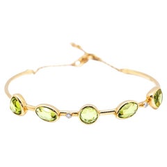 Gold, Diamonds and Peridot Bracelet